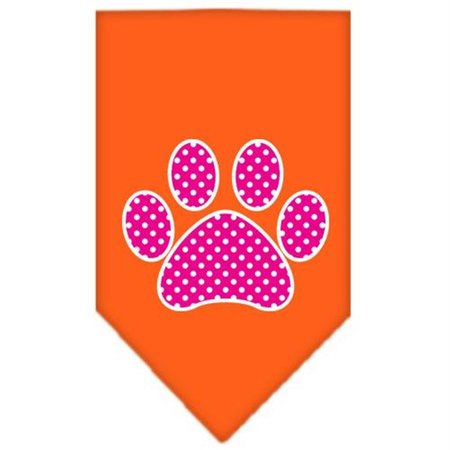 UNCONDITIONAL LOVE Pink Swiss Dot Paw Screen Print Bandana Orange Large UN786075